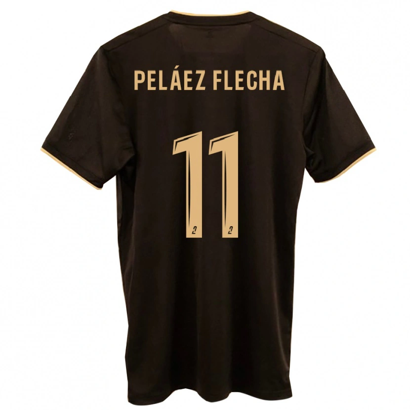 Danxen Män Fernando Peláez Flecha #11 Blå Röd Bortatröja Matchtröjor 2025/26 Tröjor T-Tröja