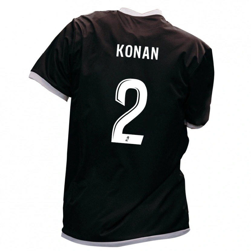 Danxen Män Mathéo Konan #2 Svart Guld Bortatröja Matchtröjor 2025/26 Tröjor T-Tröja