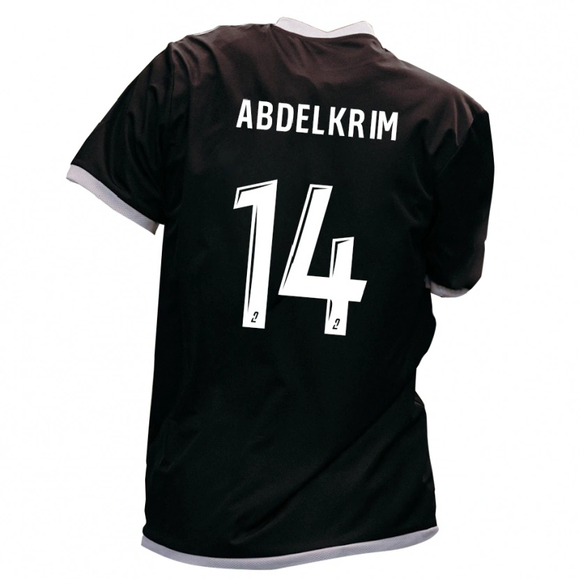 Danxen Män Iliès Abdelkrim #14 Svart Guld Bortatröja Matchtröjor 2025/26 Tröjor T-Tröja