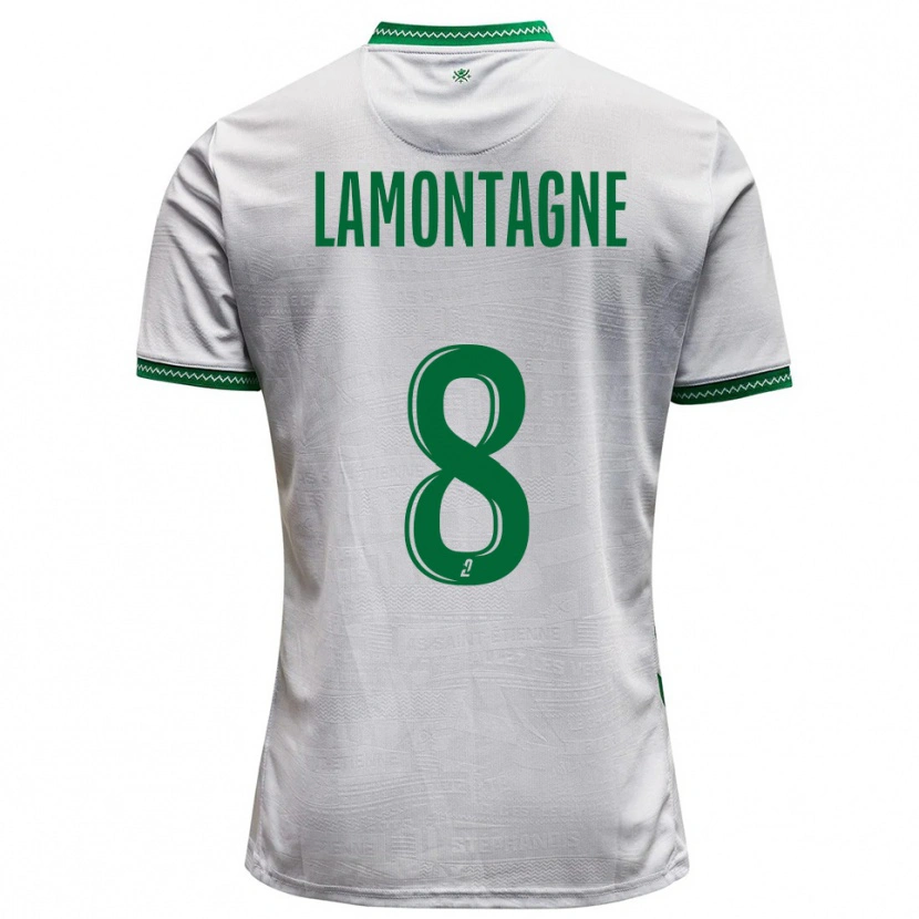 Danxen Män Alexandria Lamontagne #8 Vit Grön Bortatröja Matchtröjor 2025/26 Tröjor T-Tröja