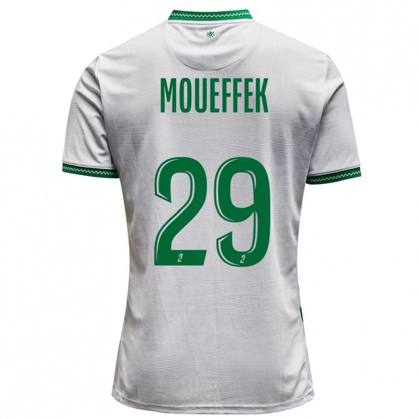 Danxen Män Aïmen Moueffek #29 Vit Grön Bortatröja Matchtröjor 2025/26 Tröjor T-Tröja