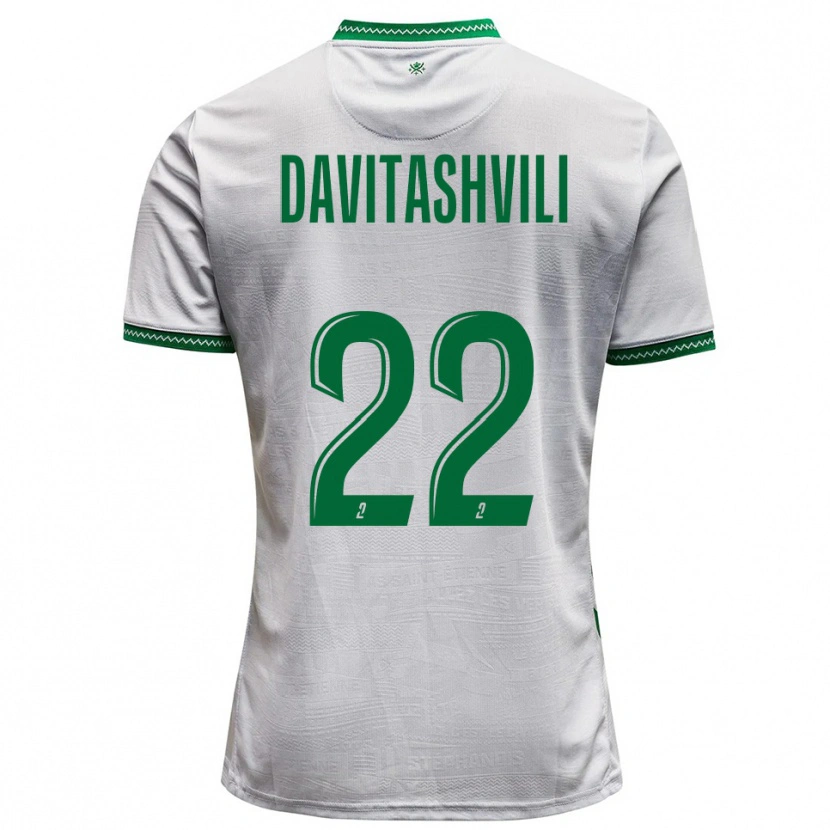 Danxen Män Zuriko Davitashvili #22 Vit Grön Bortatröja Matchtröjor 2025/26 Tröjor T-Tröja