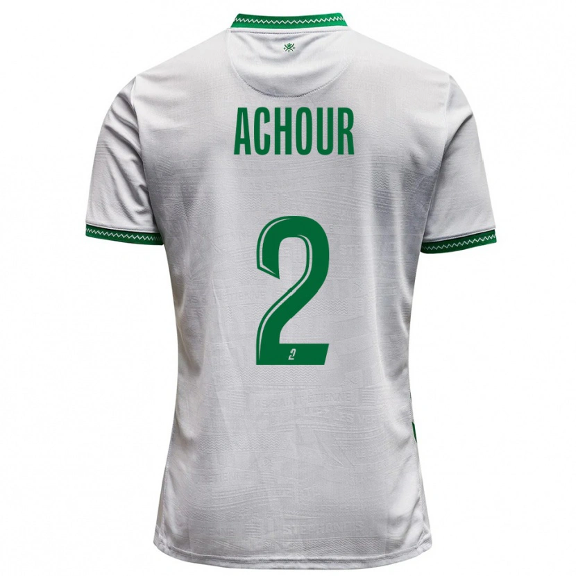 Danxen Män Samy Achour #2 Vit Grön Bortatröja Matchtröjor 2025/26 Tröjor T-Tröja