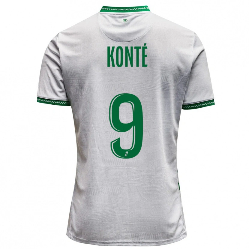 Danxen Män Mamadou Konté #9 Vit Grön Bortatröja Matchtröjor 2025/26 Tröjor T-Tröja