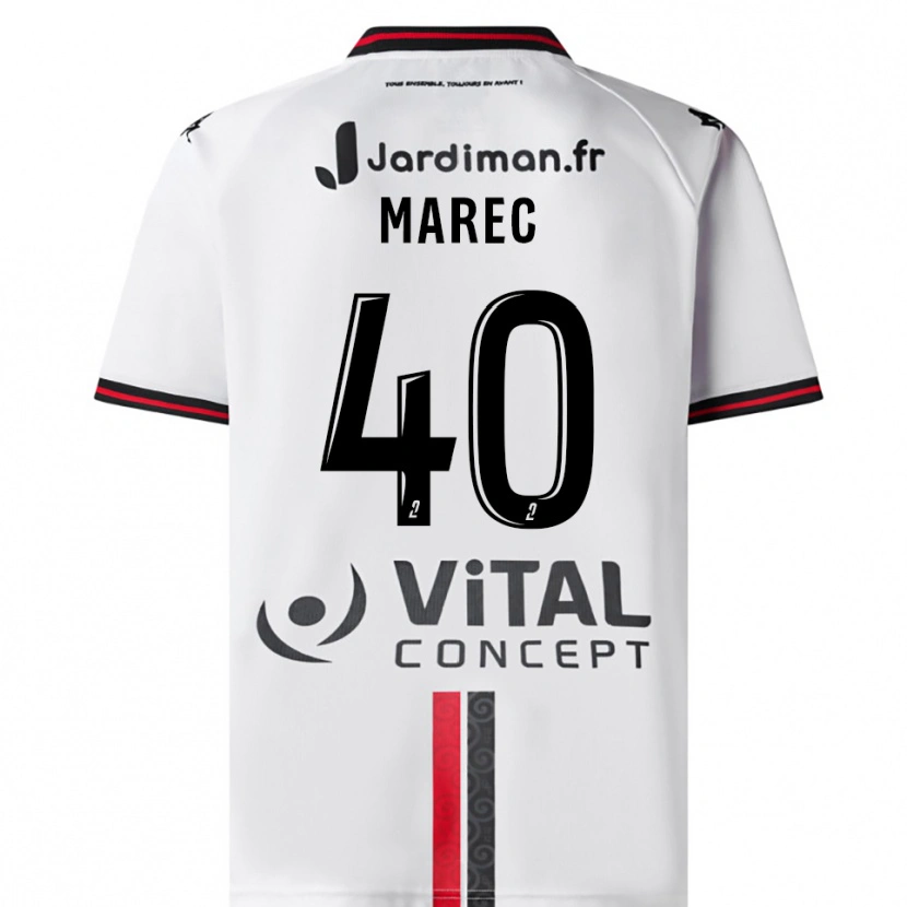 Danxen Män Noah Marec #40 Vit Röd Bortatröja Matchtröjor 2025/26 Tröjor T-Tröja