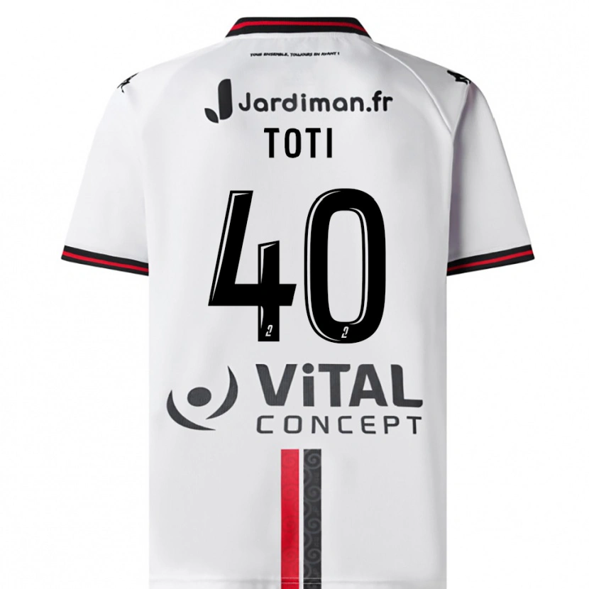 Danxen Män Manon Toti #40 Vit Röd Bortatröja Matchtröjor 2025/26 Tröjor T-Tröja