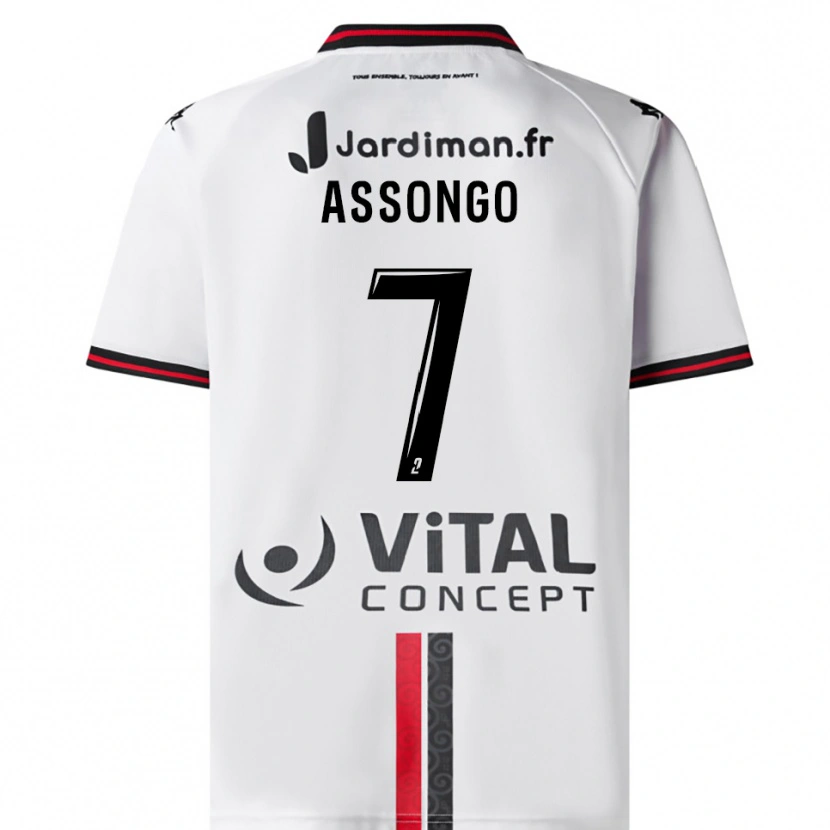 Danxen Män Ilan Assongo #7 Vit Röd Bortatröja Matchtröjor 2025/26 Tröjor T-Tröja