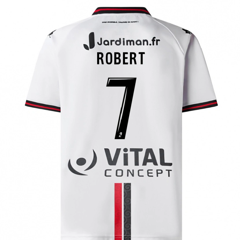 Danxen Män Faustine Robert #7 Vit Röd Bortatröja Matchtröjor 2025/26 Tröjor T-Tröja