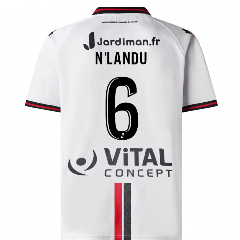 Danxen Män Darly N'landu #6 Vit Röd Bortatröja Matchtröjor 2025/26 Tröjor T-Tröja