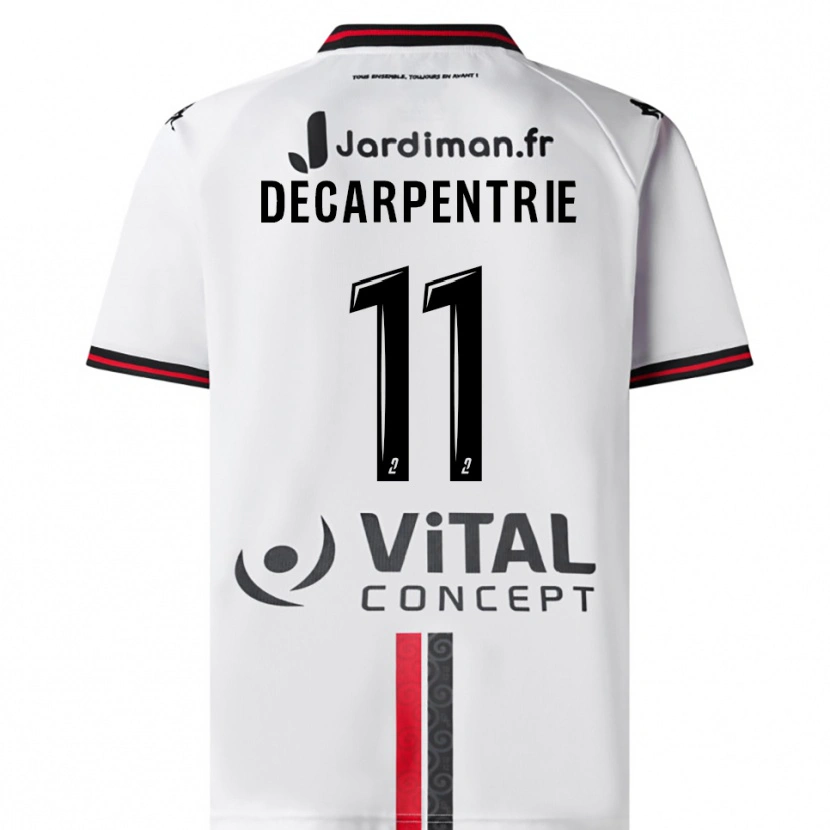 Danxen Män Salatiel Decarpentrie #11 Vit Röd Bortatröja Matchtröjor 2025/26 Tröjor T-Tröja