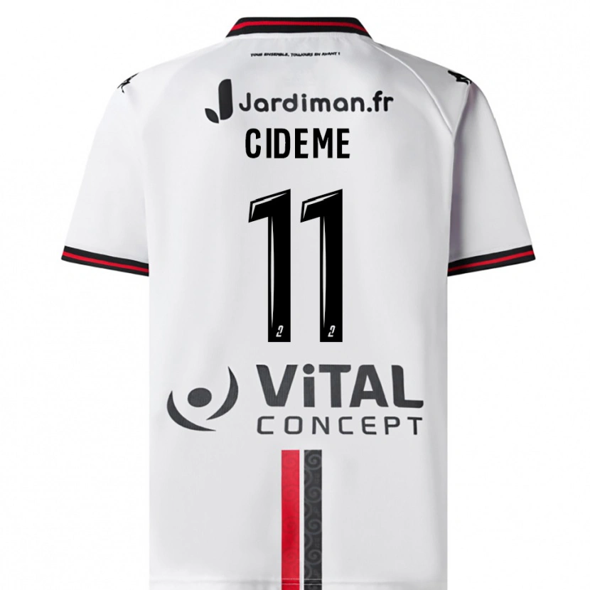 Danxen Män Evan Cideme #11 Vit Röd Bortatröja Matchtröjor 2025/26 Tröjor T-Tröja