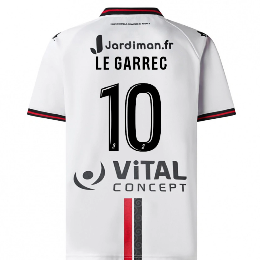 Danxen Män Léa Le Garrec #10 Vit Röd Bortatröja Matchtröjor 2025/26 Tröjor T-Tröja