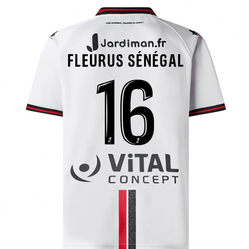 Danxen Män Paul Fleurus Sénégal #16 Vit Röd Bortatröja Matchtröjor 2025/26 Tröjor T-Tröja