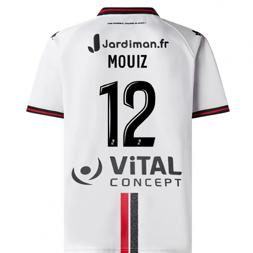 Danxen Män Rayan Mouiz #12 Vit Röd Bortatröja Matchtröjor 2025/26 Tröjor T-Tröja