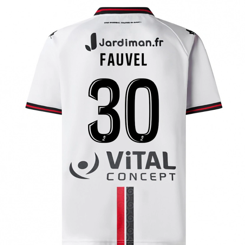 Danxen Män Agathe Fauvel #30 Vit Röd Bortatröja Matchtröjor 2025/26 Tröjor T-Tröja
