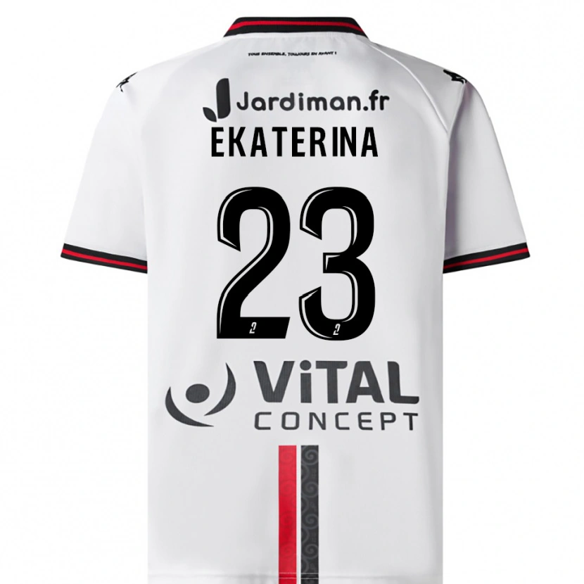 Danxen Män Tyrishkina Ekaterina #23 Vit Röd Bortatröja Matchtröjor 2025/26 Tröjor T-Tröja