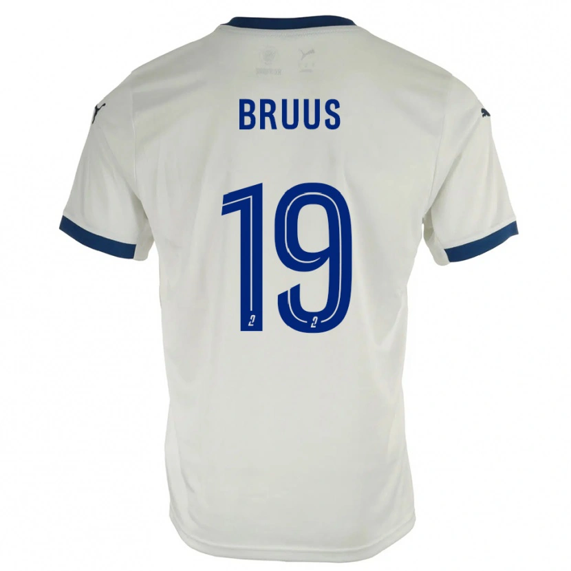 Danxen Män Andreas Bruus #19 Vit Blå Bortatröja Matchtröjor 2025/26 Tröjor T-Tröja
