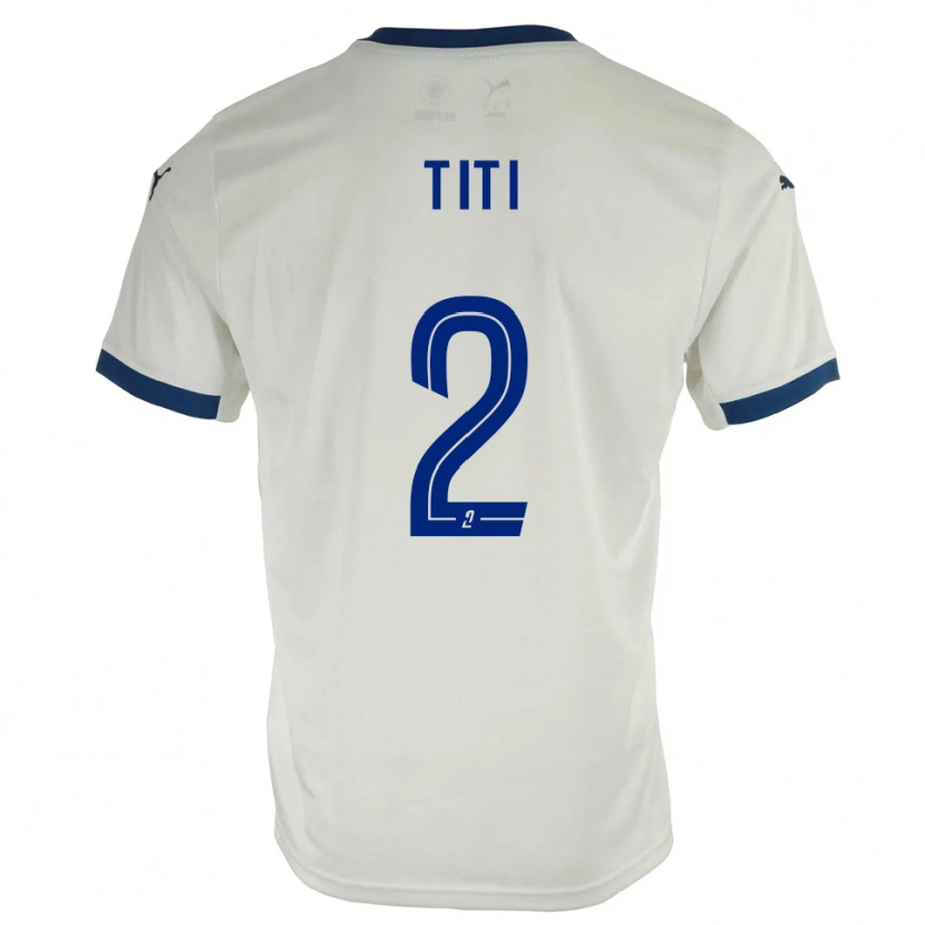 Danxen Män Yvann Titi #2 Vit Blå Bortatröja Matchtröjor 2025/26 Tröjor T-Tröja