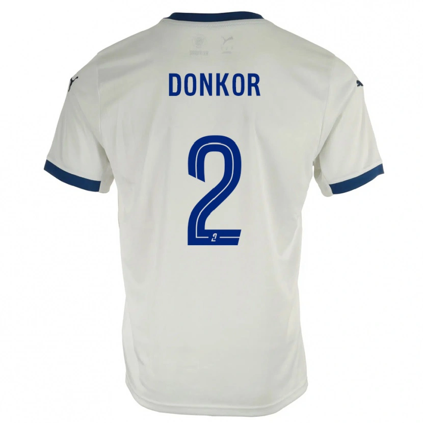 Danxen Män Noah Donkor #2 Vit Blå Bortatröja Matchtröjor 2025/26 Tröjor T-Tröja