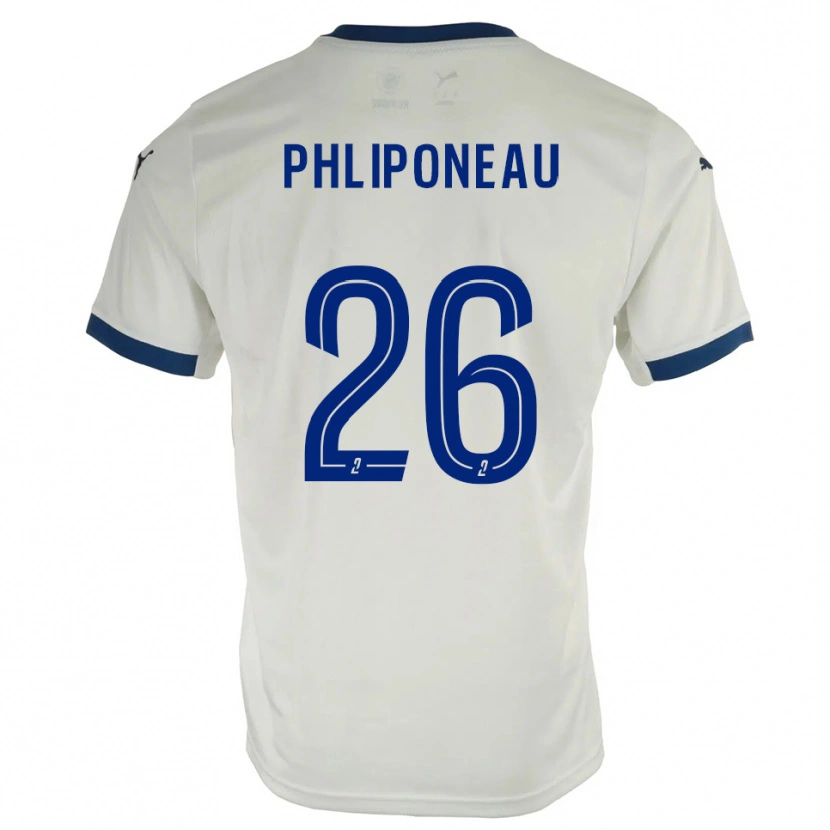 Danxen Män Alexandre Phliponeau #26 Vit Blå Bortatröja Matchtröjor 2025/26 Tröjor T-Tröja