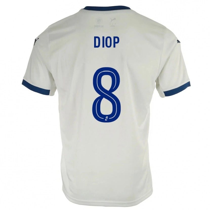 Danxen Män Mouhamed Diop #8 Vit Blå Bortatröja Matchtröjor 2025/26 Tröjor T-Tröja