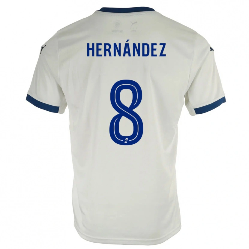 Danxen Män Pablo Hernandez #8 Vit Blå Bortatröja Matchtröjor 2025/26 Tröjor T-Tröja