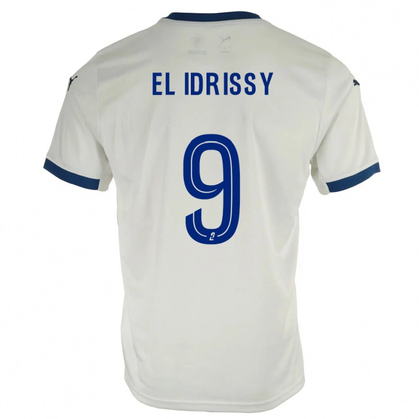 Danxen Män Mounaïm El Idrissy #9 Vit Blå Bortatröja Matchtröjor 2025/26 Tröjor T-Tröja