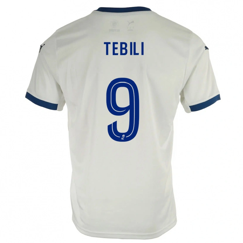 Danxen Män David Tebili #9 Vit Blå Bortatröja Matchtröjor 2025/26 Tröjor T-Tröja