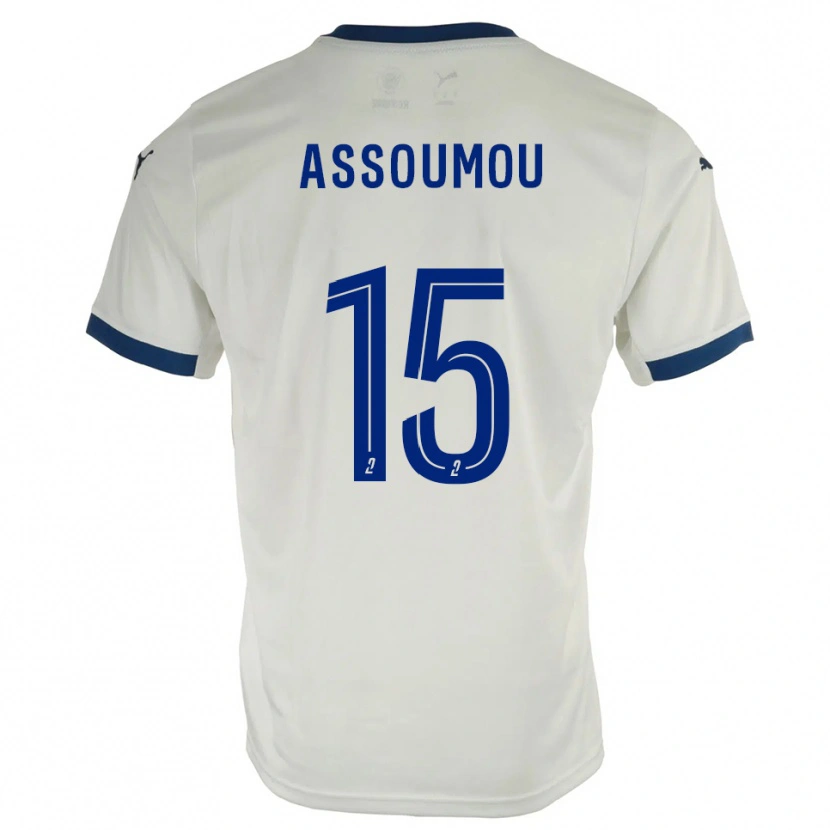 Danxen Män Jaurès Assoumou #15 Vit Blå Bortatröja Matchtröjor 2025/26 Tröjor T-Tröja