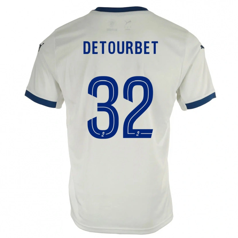 Danxen Män Mathys Detourbet #32 Vit Blå Bortatröja Matchtröjor 2025/26 Tröjor T-Tröja