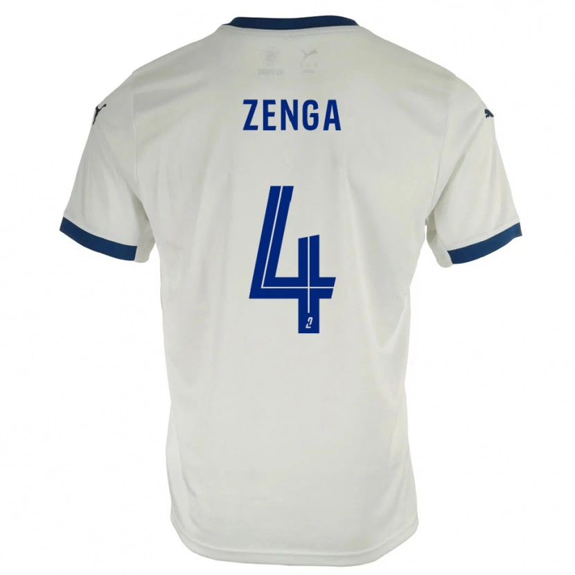 Danxen Män Preston Zenga #4 Vit Blå Bortatröja Matchtröjor 2025/26 Tröjor T-Tröja
