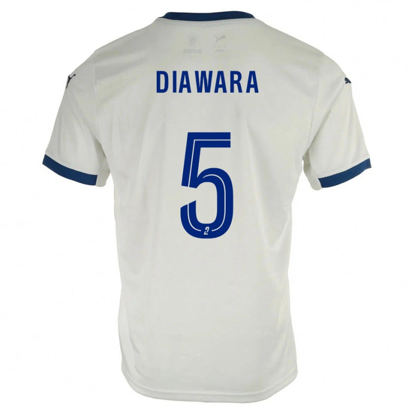 Danxen Män Sankhoun Diawara #5 Vit Blå Bortatröja Matchtröjor 2025/26 Tröjor T-Tröja
