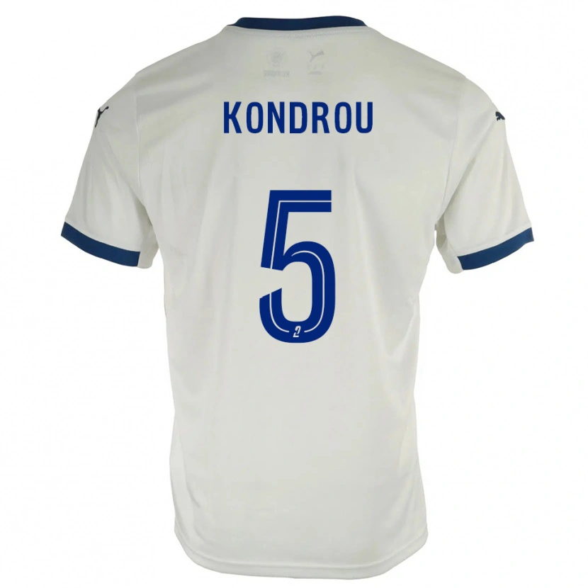 Danxen Män David Kondrou #5 Vit Blå Bortatröja Matchtröjor 2025/26 Tröjor T-Tröja