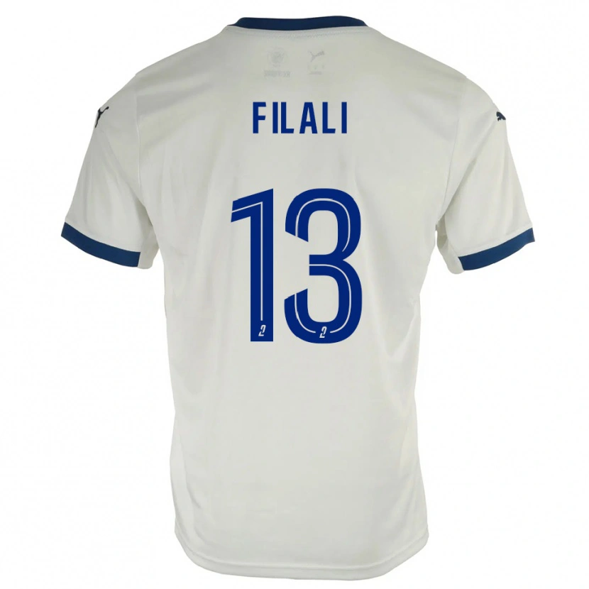 Danxen Män Saad Filali #13 Vit Blå Bortatröja Matchtröjor 2025/26 Tröjor T-Tröja