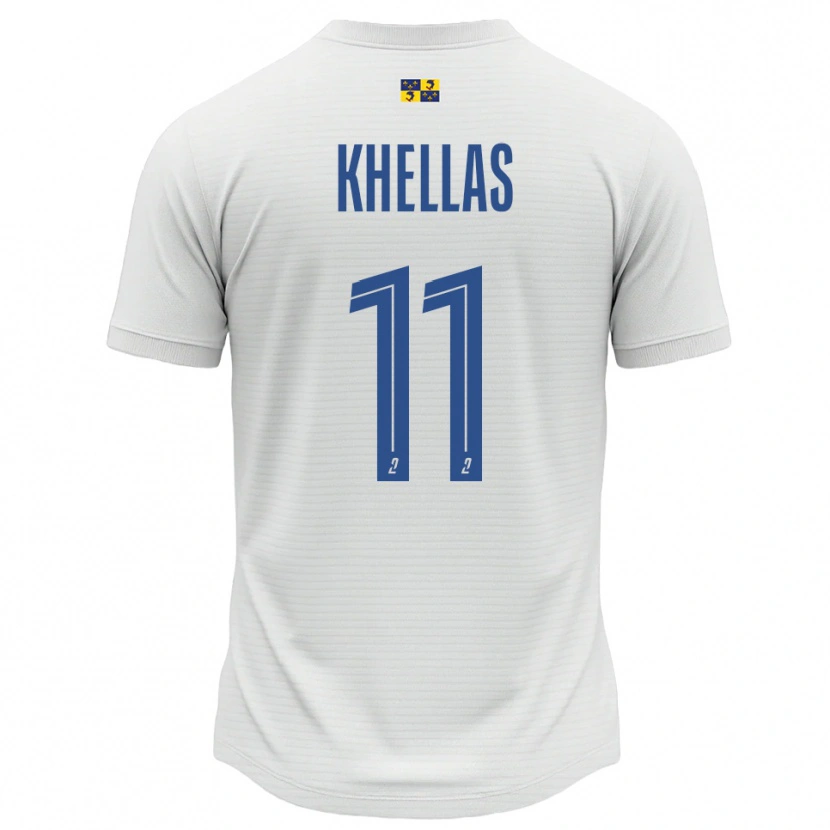 Danxen Män Armelle Khellas #11 Vit Blå Bortatröja Matchtröjor 2025/26 Tröjor T-Tröja
