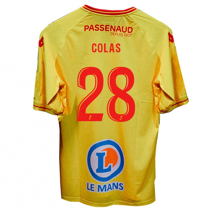 Danxen Män Erwan Colas #28 Gul Bortatröja Matchtröjor 2025/26 Tröjor T-Tröja