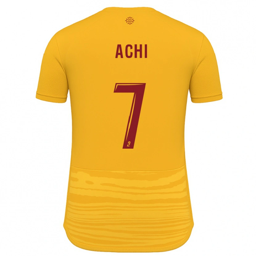 Danxen Män Mohamed Achi #7 Orange Burgundy Bortatröja Matchtröjor 2025/26 Tröjor T-Tröja