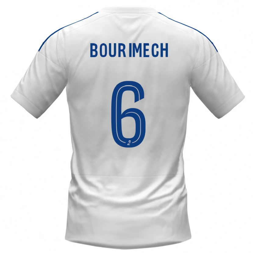 Danxen Män Ilyes Bourimech #6 Vit Blå Bortatröja Matchtröjor 2025/26 Tröjor T-Tröja