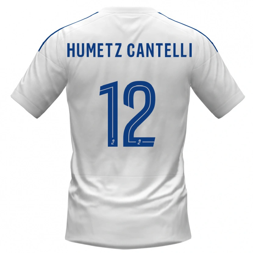 Danxen Män Ange Humetz Cantelli #12 Vit Blå Bortatröja Matchtröjor 2025/26 Tröjor T-Tröja