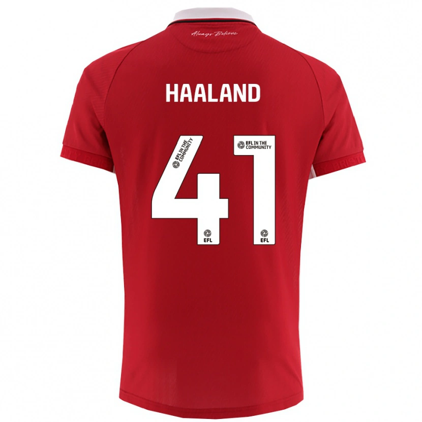 Danxen Kvinnor Benedicte Haaland #41 Rött Vitt Hemmatröja Matchtröjor 2025/26 Tröjor T-Tröja