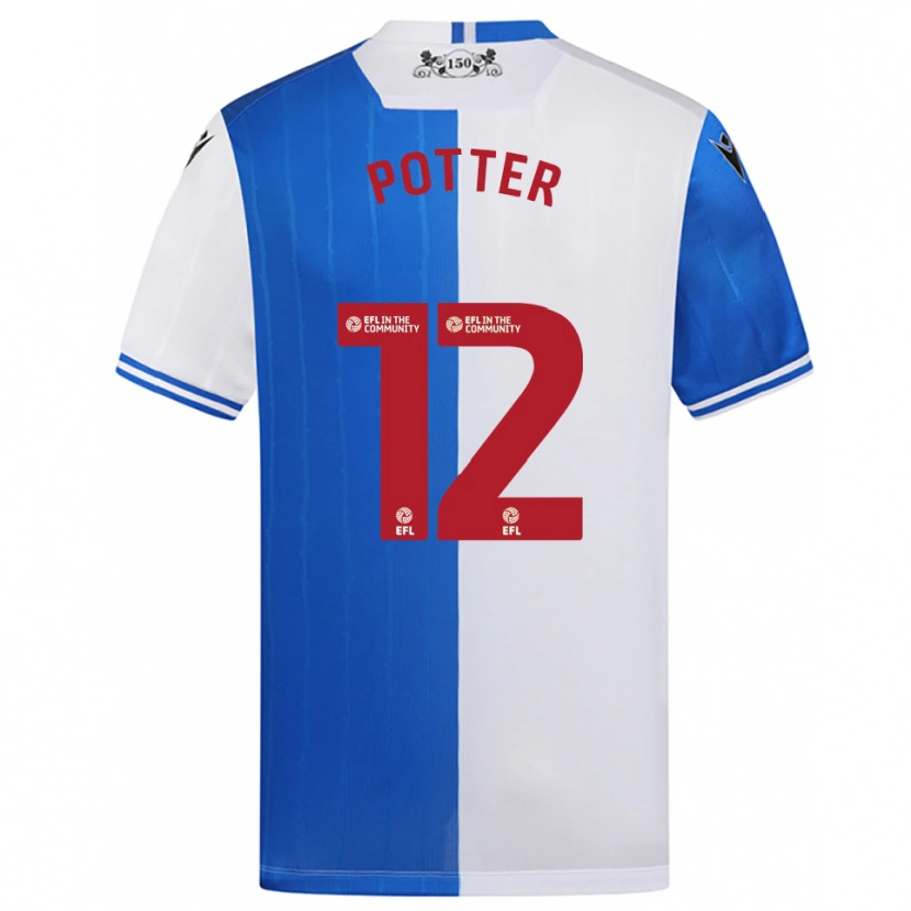 Danxen Kvinnor Aaron Potter #12 Blå Vit Hemmatröja Matchtröjor 2025/26 Tröjor T-Tröja