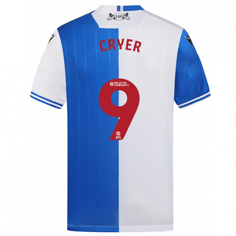 Danxen Kvinnor Tom Cryer #9 Blå Vit Hemmatröja Matchtröjor 2025/26 Tröjor T-Tröja
