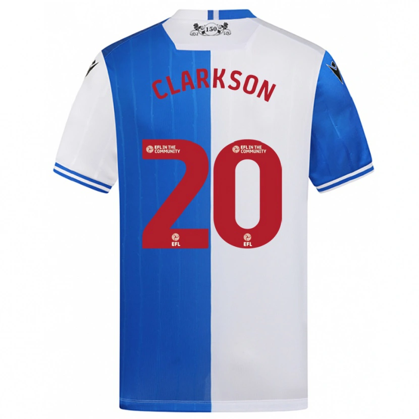 Danxen Kvinnor Eve Clarkson #20 Blå Vit Hemmatröja Matchtröjor 2025/26 Tröjor T-Tröja