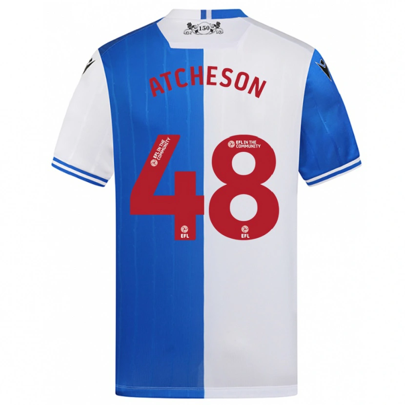 Danxen Kvinnor Tom Atcheson #48 Blå Vit Hemmatröja Matchtröjor 2025/26 Tröjor T-Tröja