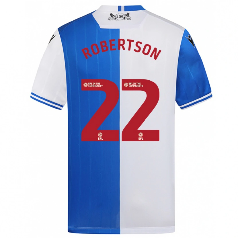 Danxen Kvinnor Millie Robertson #22 Blå Vit Hemmatröja Matchtröjor 2025/26 Tröjor T-Tröja