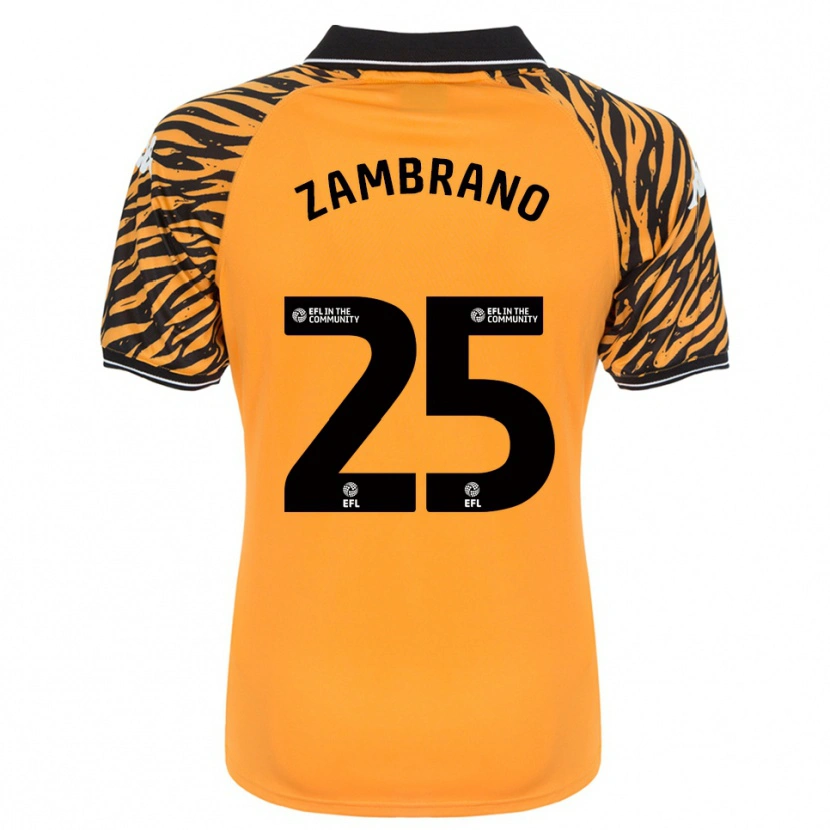 Danxen Kvinnor Óscar Zambrano #25 Orange Svart Hemmatröja Matchtröjor 2025/26 Tröjor T-Tröja