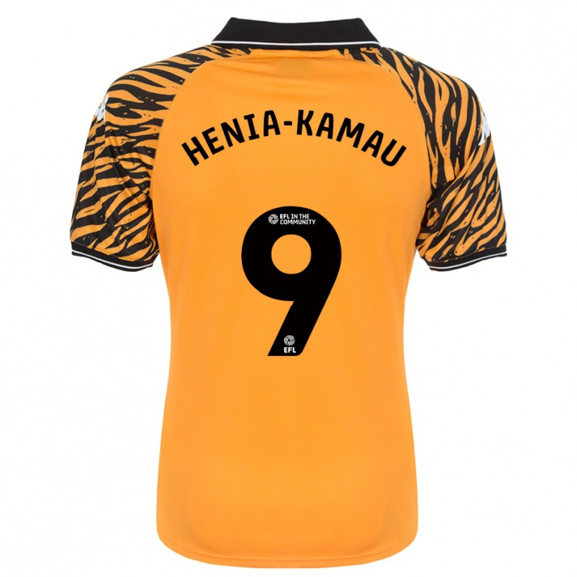 Danxen Kvinnor Sammy Henia-Kamau #9 Orange Svart Hemmatröja Matchtröjor 2025/26 Tröjor T-Tröja