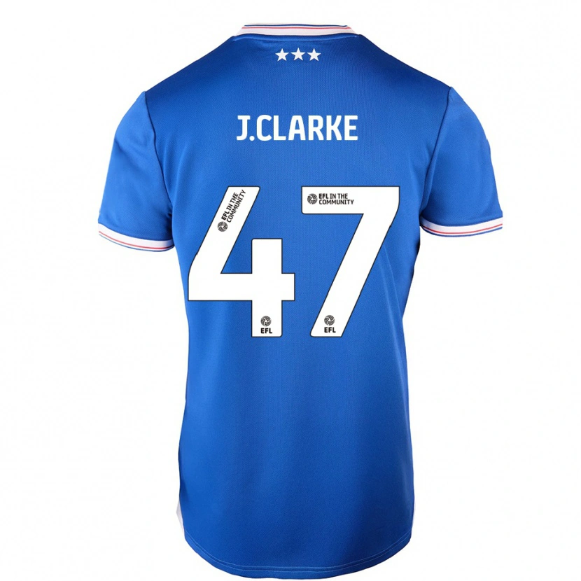 Danxen Kvinnor Jack Clarke #47 Blå Vit Hemmatröja Matchtröjor 2025/26 Tröjor T-Tröja