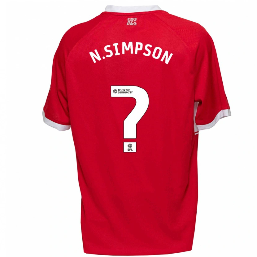Danxen Kvinnor Nathan Simpson #0 Röd Vit Hemmatröja Matchtröjor 2025/26 Tröjor T-Tröja