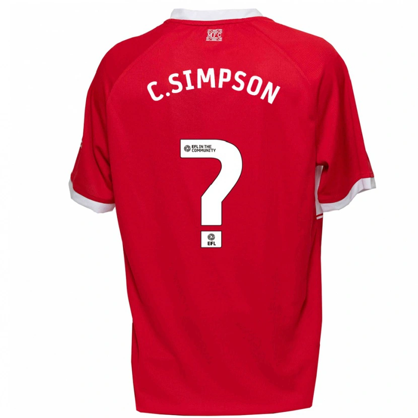 Danxen Kvinnor Cameron Simpson #0 Röd Vit Hemmatröja Matchtröjor 2025/26 Tröjor T-Tröja